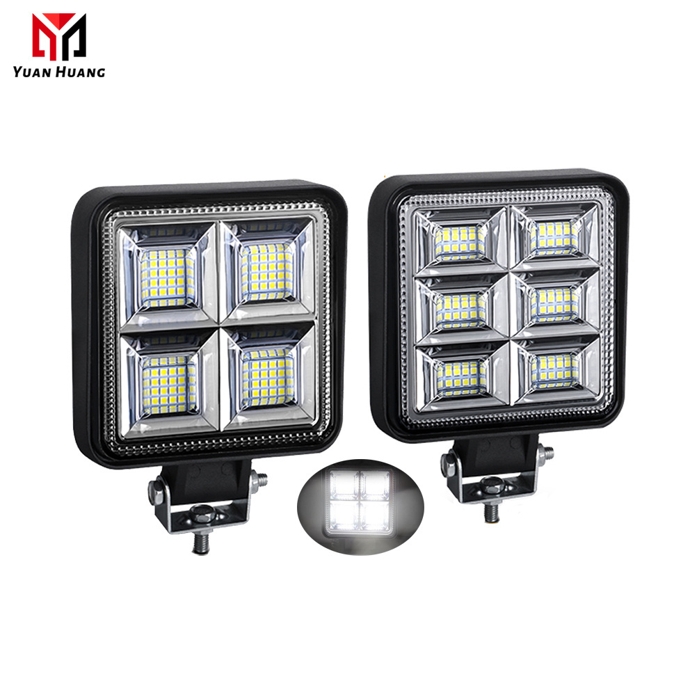 4 Inch LED Work Light Square 192W 144W Driving Lamp For SUV ATV Tractor Boat Trucks 4x4 4WD Trailer Spotlight 12V 24V