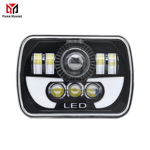 Square 7Inch LED Headlight 5x7 6500K 90W SUV Led Headlamp Hi/Low Turn Signal For Car Jeep 4x4 Suzuki Samurai 12V