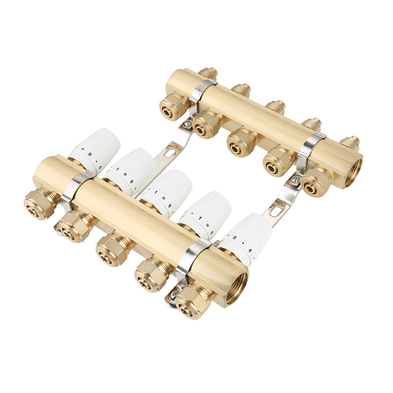 Custom OEM 2-6ways High Quality Brass Heating Manifold Stainless Steels Water Manifold Valve Pex Manifold