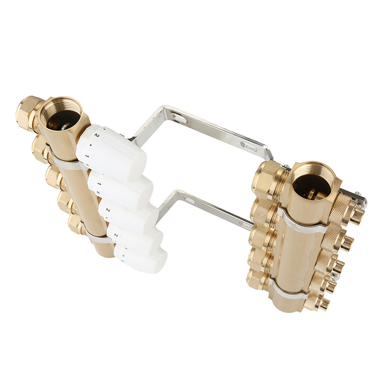 Custom OEM 2-6ways High Quality Brass Heating Manifold Stainless Steels Water Manifold Valve Pex Manifold