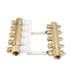 Custom OEM 2-6ways High Quality Brass Heating Manifold Stainless Steels Water Manifold Valve Pex Manifold