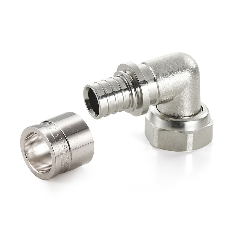 Peifeng Valve Aluminium-plastic Pipe Fittings Brass Sliding Sleeve Fittings Female Swivel Elbow 25mm Slip-on Fittings