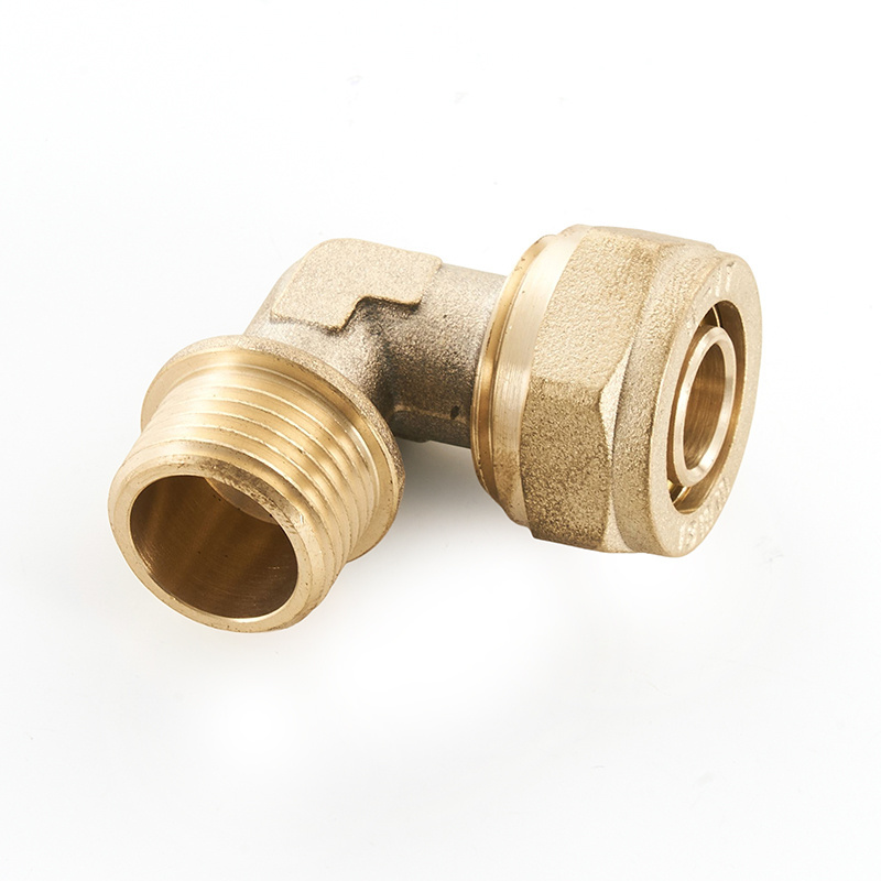 Factory High Quality brass compression water pipe 90 degree elbow joint compression fitting elbow for pex pipe