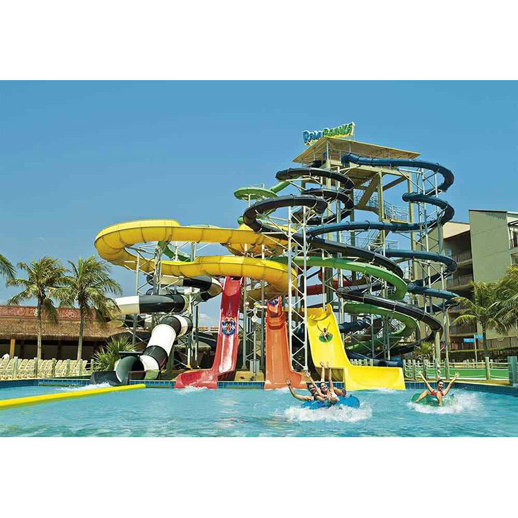 2023 new Outdoor water Park Playground Equipment Fiberglass Water Slides For Kids Adults