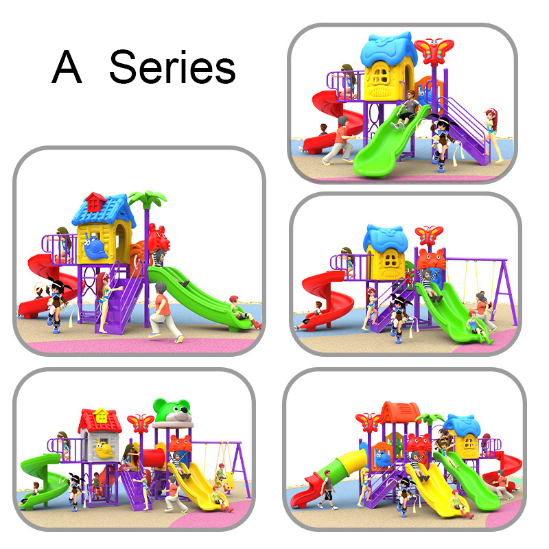 New Design kids outdoor playground items amusement park equipment plastic slide for children