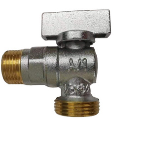 Nickel Plated Hose Connection Angle Brass Gas Valve(Male)