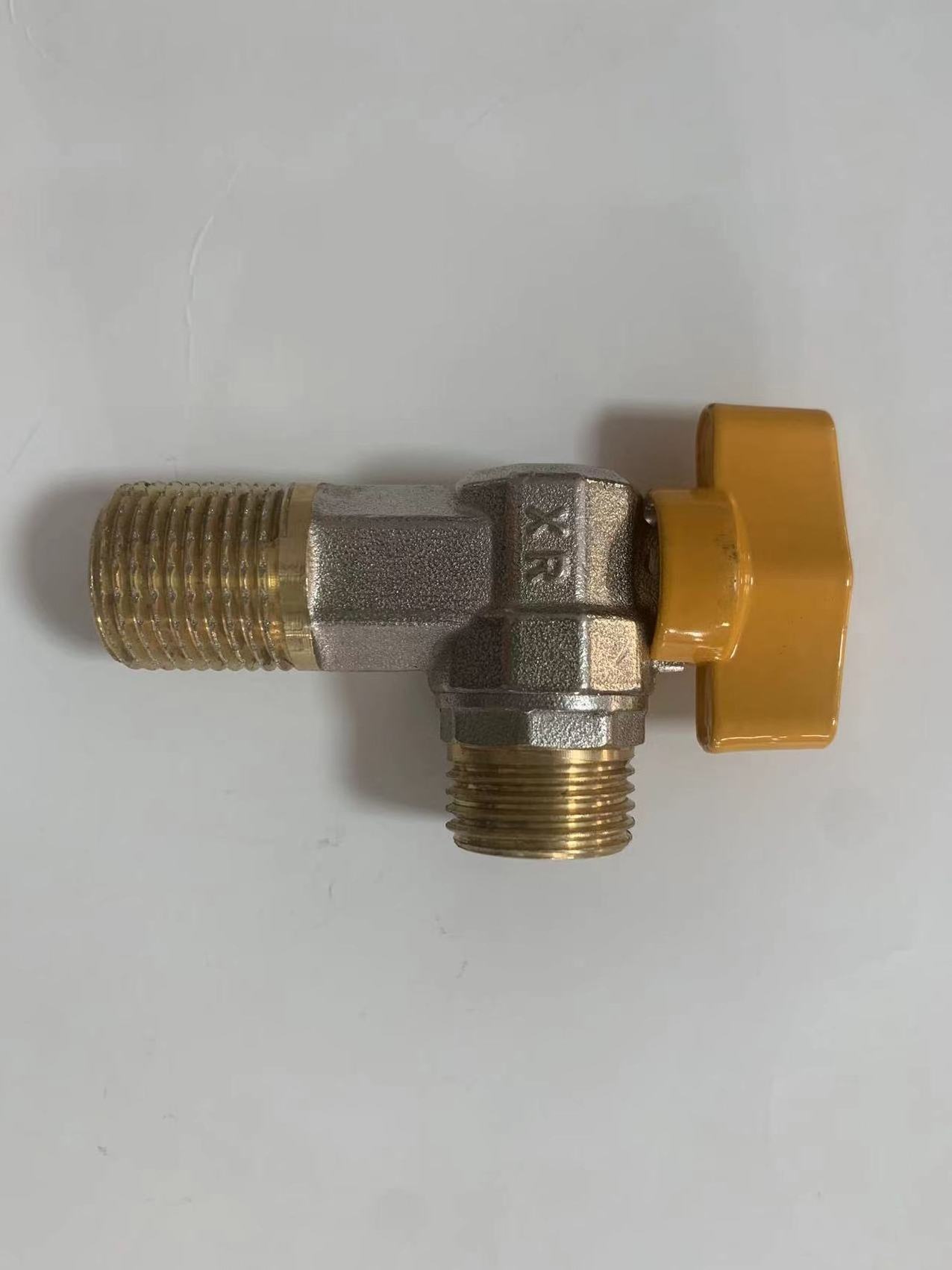 Nickel Plated Hose Connection Angle Brass Gas Valve(Male)