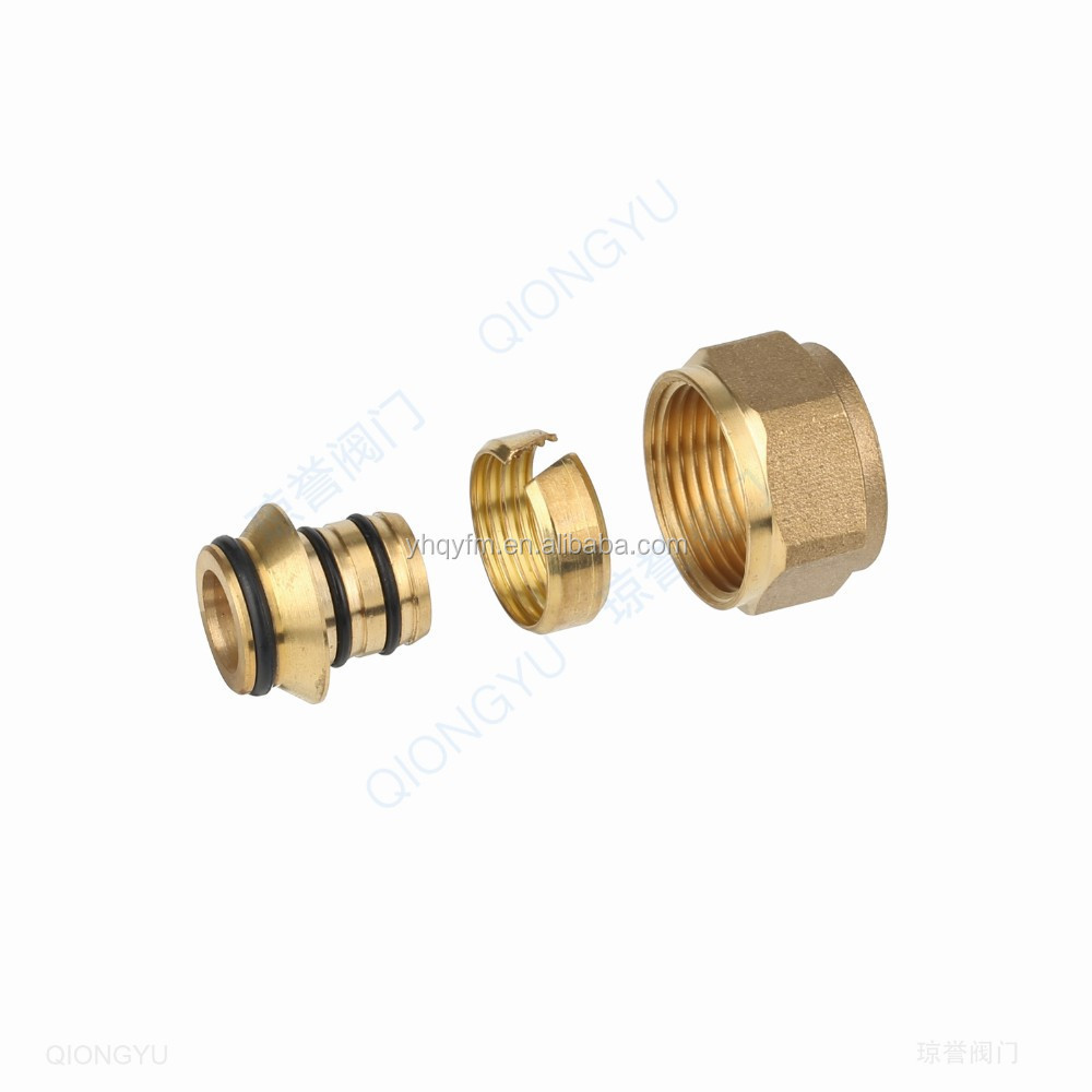 Multilayer brass hydraulic hose fitting compression screw adaptor Wholesale Brass compression pex pipe fittings