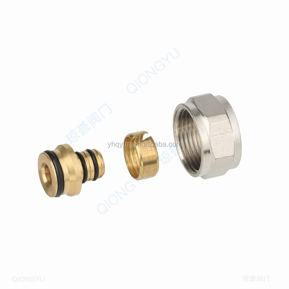 Multilayer brass hydraulic hose fitting compression screw adaptor Wholesale Brass compression pex pipe fittings