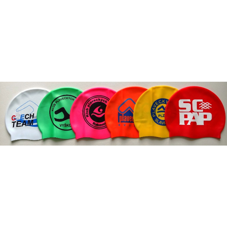 waterproof swimming hats with printing logo