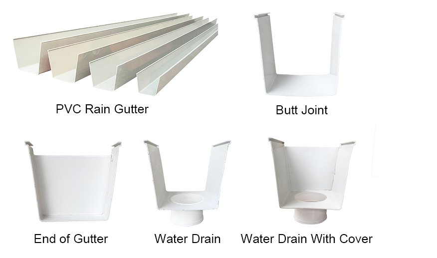 PVC Fittings Plastic Building Material PVC Roof Rain Gutter