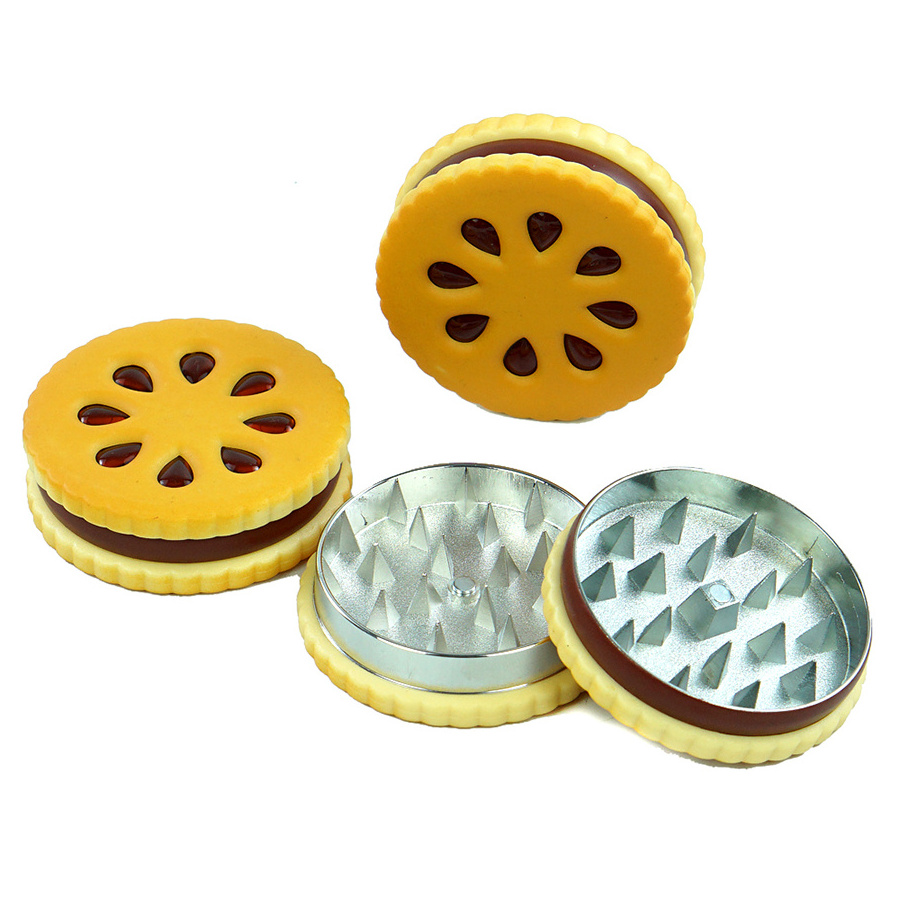 Top Selling Cookie Shape Spice Grinder Custom Aluminum Zinc Alloy Material Herb Grinder with Magnetic Closure