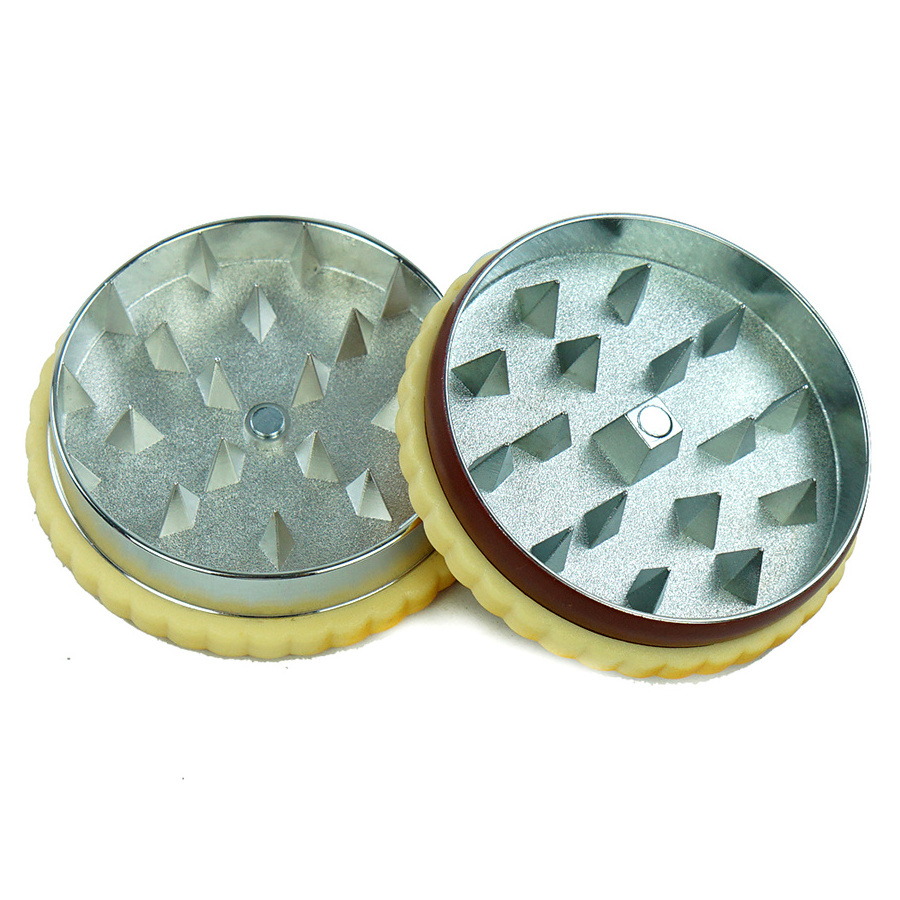 Top Selling Cookie Shape Spice Grinder Custom Aluminum Zinc Alloy Material Herb Grinder with Magnetic Closure