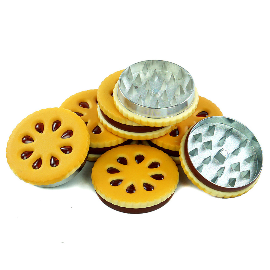 Top Selling Cookie Shape Spice Grinder Custom Aluminum Zinc Alloy Material Herb Grinder with Magnetic Closure