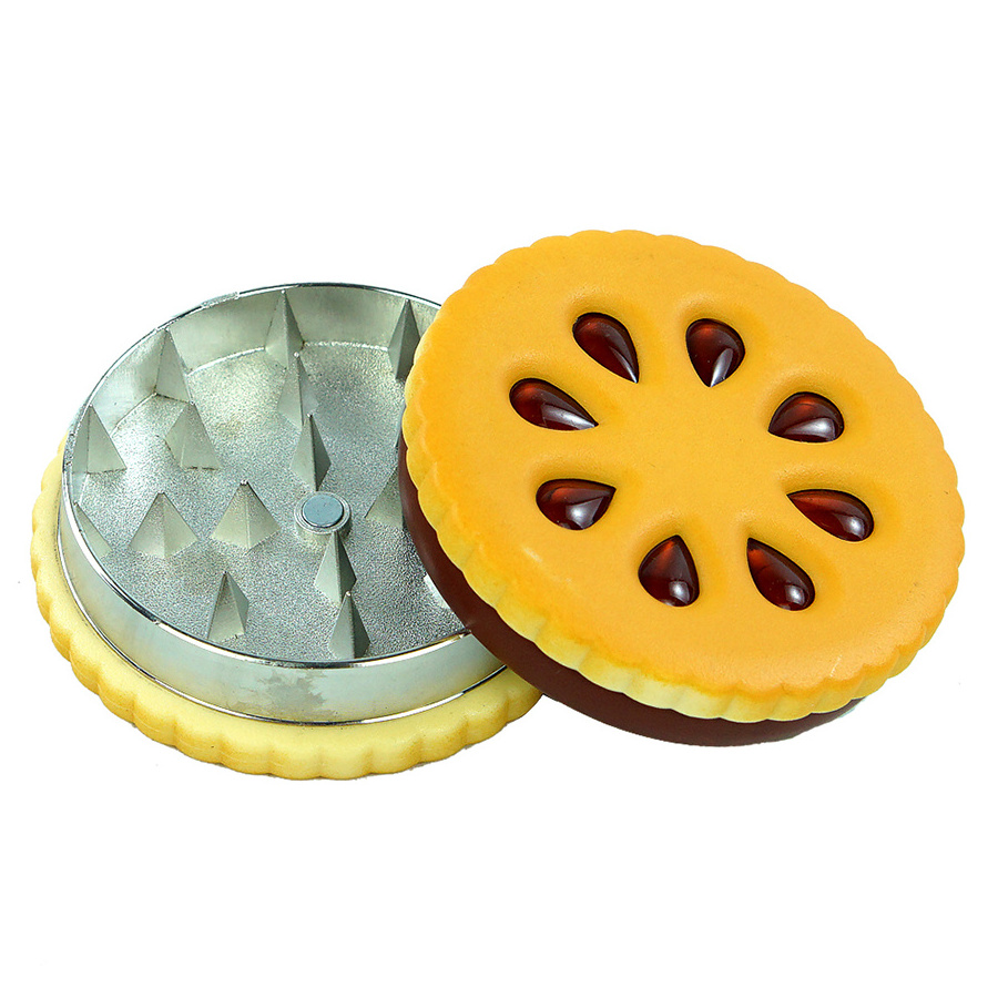 Top Selling Cookie Shape Spice Grinder Custom Aluminum Zinc Alloy Material Herb Grinder with Magnetic Closure