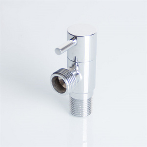 Bathroom Chromed Brass Angle Stop Valve 1/2" Stop Water Inlet Control Valve for Toile