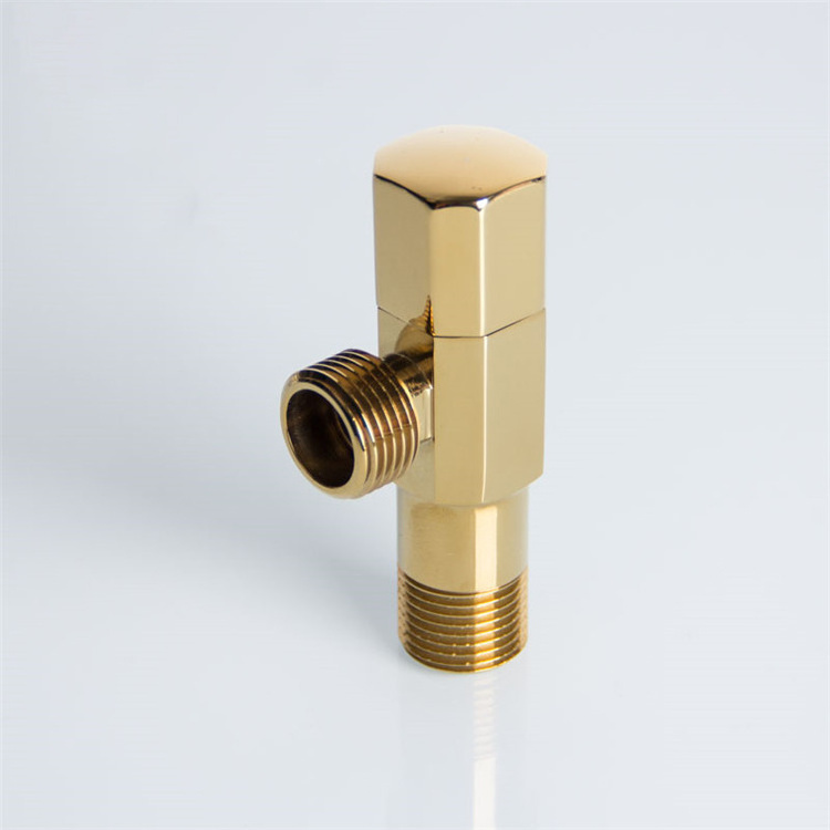 Ti-gold Durable Shock Resistant toilet Angle Valve Bathroom Brass Angle Stop Valve