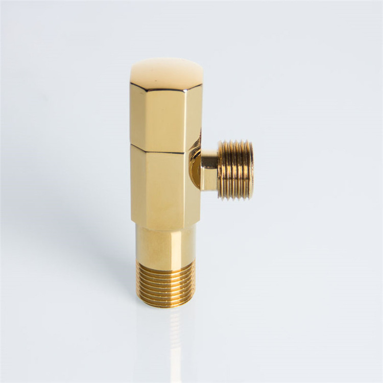 Ti-gold Durable Shock Resistant toilet Angle Valve Bathroom Brass Angle Stop Valve