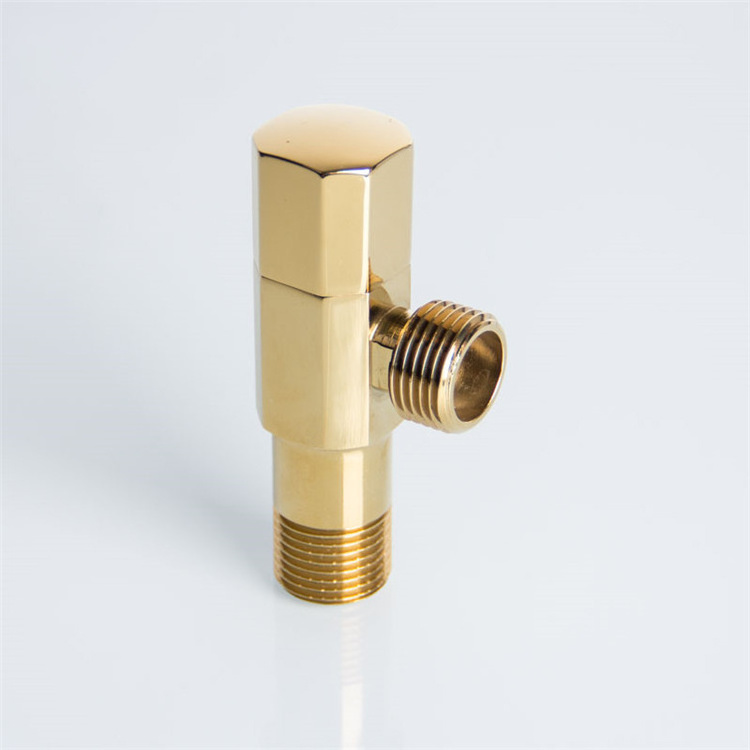 Ti-gold Durable Shock Resistant toilet Angle Valve Bathroom Brass Angle Stop Valve