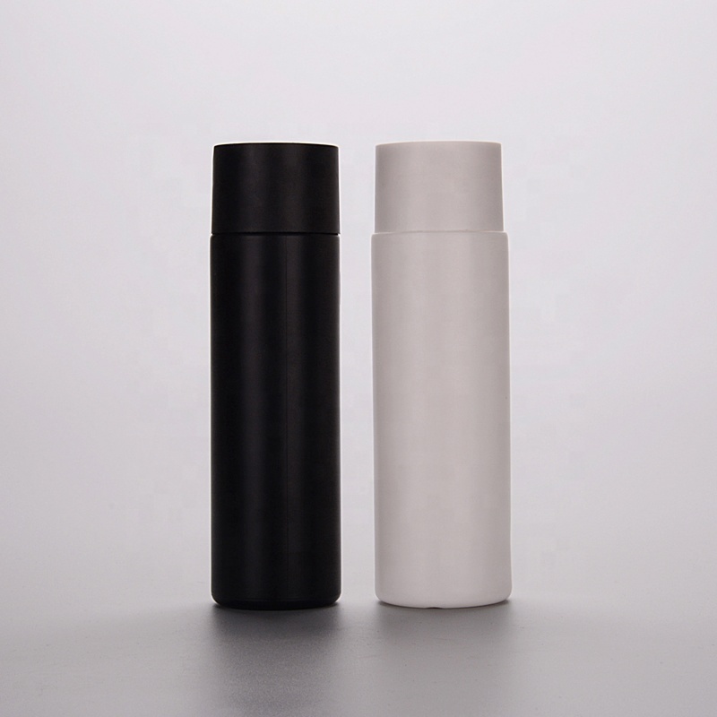 250ml HDPE Container Cylinder Flat Shoulder Lotion Cream shampoo and conditioner bottles With Disc Top Cap