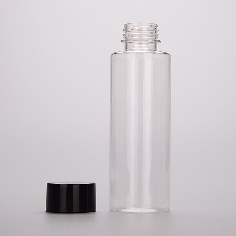 500ml 8 12 16 Oz Custom Clear PET Plastic Round Cylinder Beverage Juice Bottle Disposable Milk Tea Bottle With Lid Cap For Juice