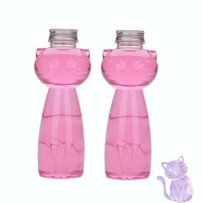 500ml Empty PET Disposable special design Cat Shape Cold Juice Beverage Packing Bottle