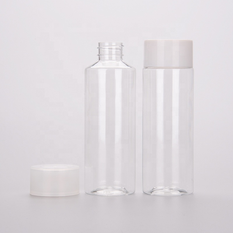 250ml 300ml 400ml 500ml Custom Cylindrical PET Plastic Juice Bottle With Double Wall Cap Clear VOSS Water Juice Bottle Packaging