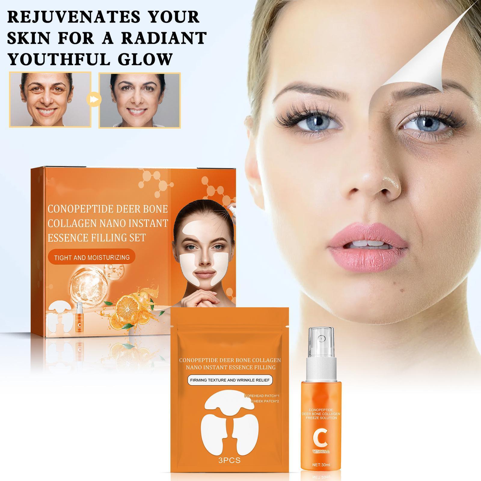 Conotide Deer Collagen Essence set reduces wrinkles, anti-aging, moisturizes and tightens facial skin