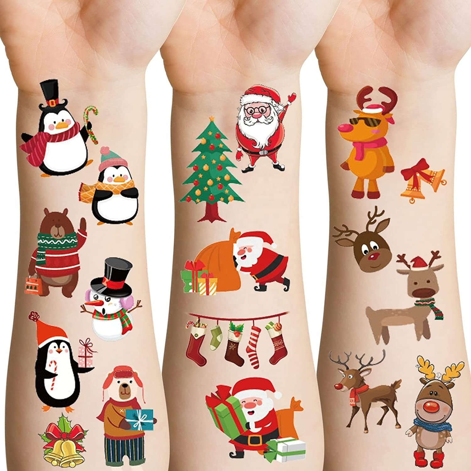 Snowman Elk Christmas Tree Kids Tattoo Stickers Christmas Party Favors Exquisite Stickers