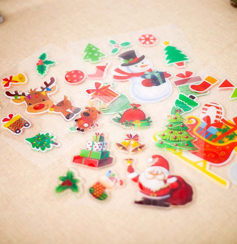 Santa Claus Gel Cling Window Decals ,Christmas crafts