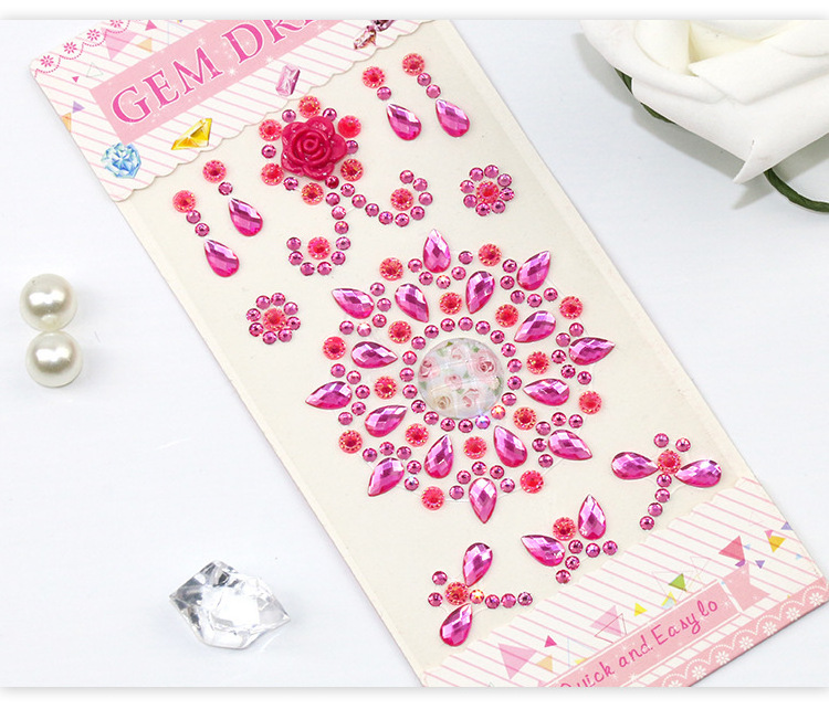 High Quality self Adhesive rhinestone Stickers pearl gem Stickers