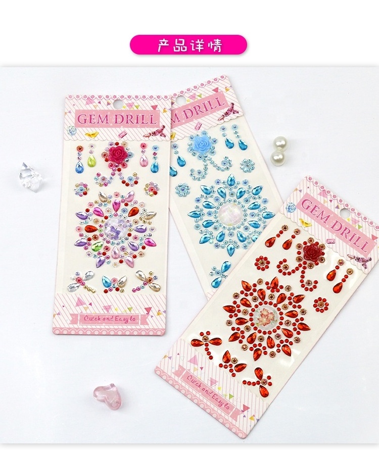 High Quality self Adhesive rhinestone Stickers pearl gem Stickers