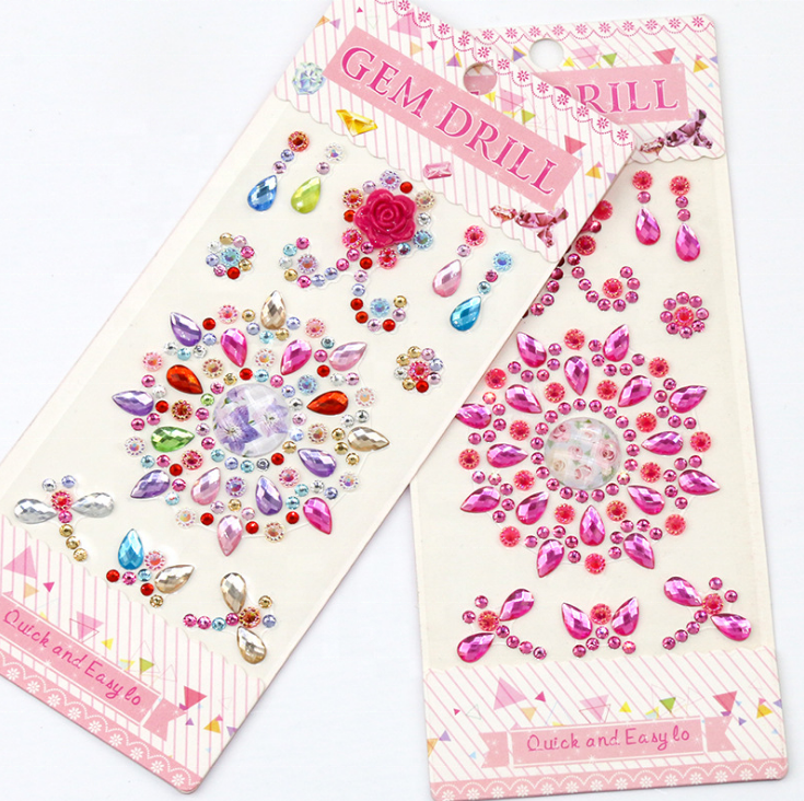 High Quality self Adhesive rhinestone Stickers pearl gem Stickers