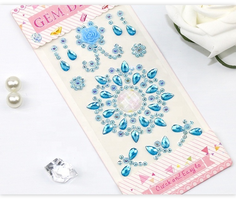 High Quality self Adhesive rhinestone Stickers pearl gem Stickers