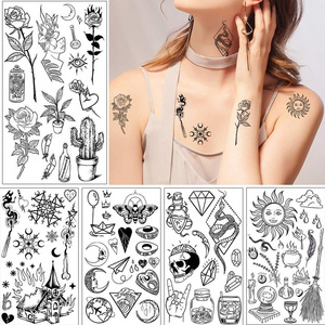 Latest Design Tattoo Sticker Waterproof Black Arm Neck And Shoulder Temporary Tattoo Sticker