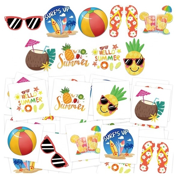 Summer Temporary Tattoo Stickers Customized Waterproof Adhesive Stickers For Kids