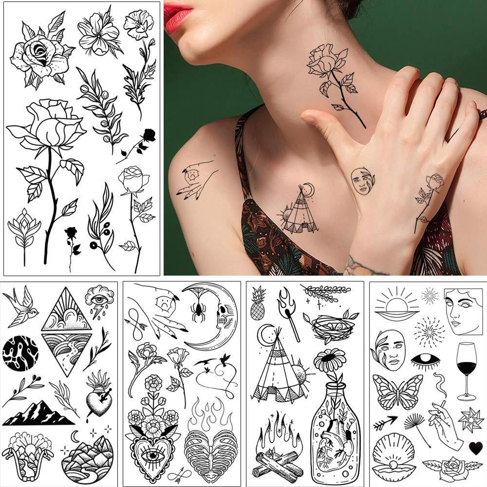 Latest Design Tattoo Sticker Waterproof Black Arm Neck And Shoulder Temporary Tattoo Sticker