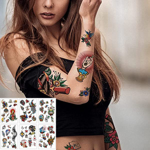 Fashion Flower Arm Rose Swallow Butterfly Sword Waterproof Temporary Tattoo Sticker For Men And Women