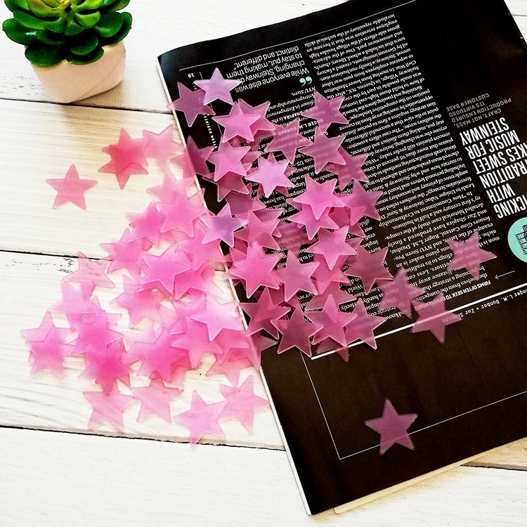 100pcs/bag 3cm Star shape Wall Stickers glow in dark stars Stereo Luminous Fluorescent Paster