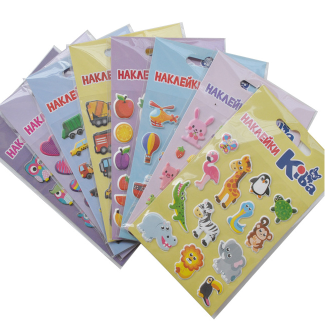 Newly Designed Customized Cartoon Decoration 3d Foam Glue Puffy Sticker Flash Puffy Sticker