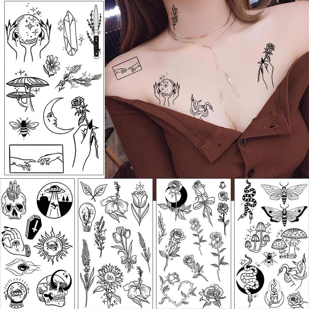 Latest Design Tattoo Sticker Waterproof Black Arm Neck And Shoulder Temporary Tattoo Sticker