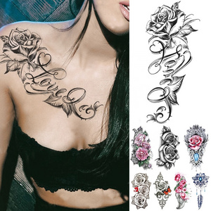 Temporary Tattoos Sticker Fake Arm Sleeve Sticker Tatoo Body Hand Face Eyes Chest Shoulder Tattoos for Men and Women Boys Girls