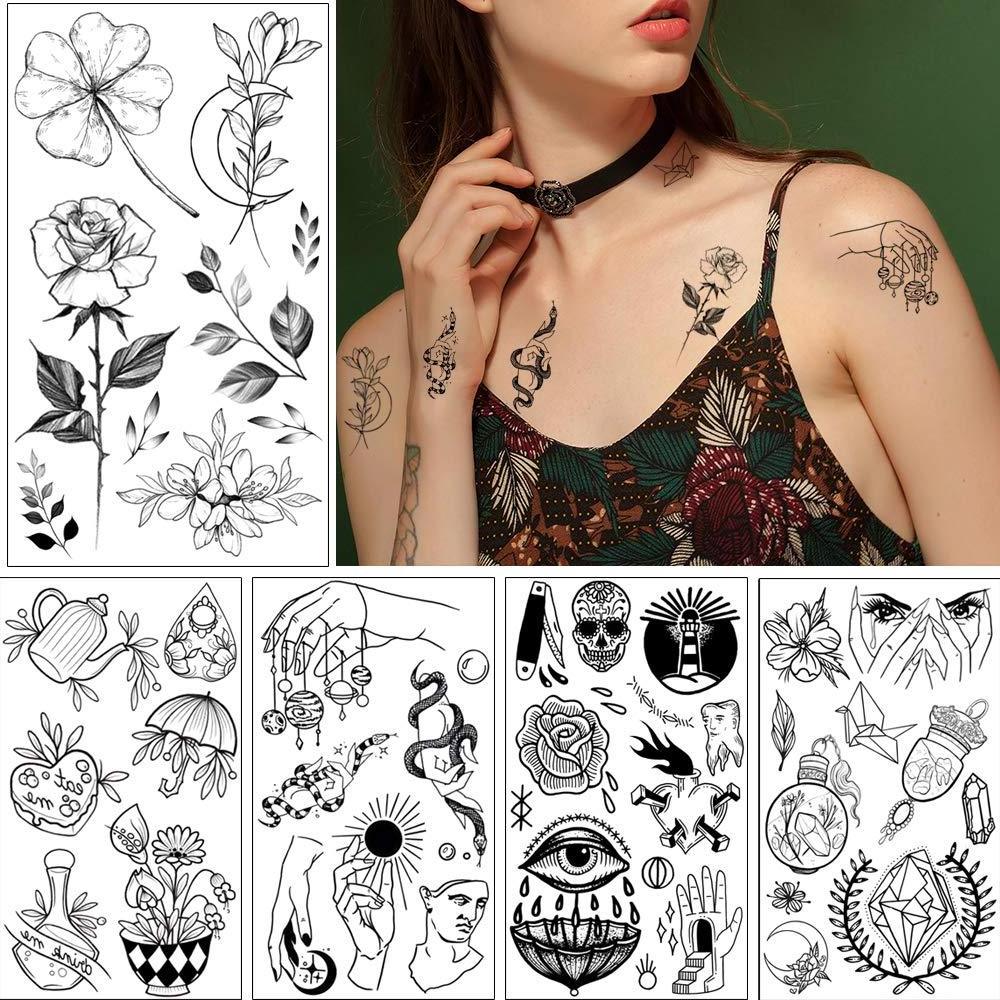 Latest Design Tattoo Sticker Waterproof Black Arm Neck And Shoulder Temporary Tattoo Sticker