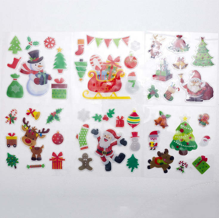 Santa Claus Gel Cling Window Decals ,Christmas crafts