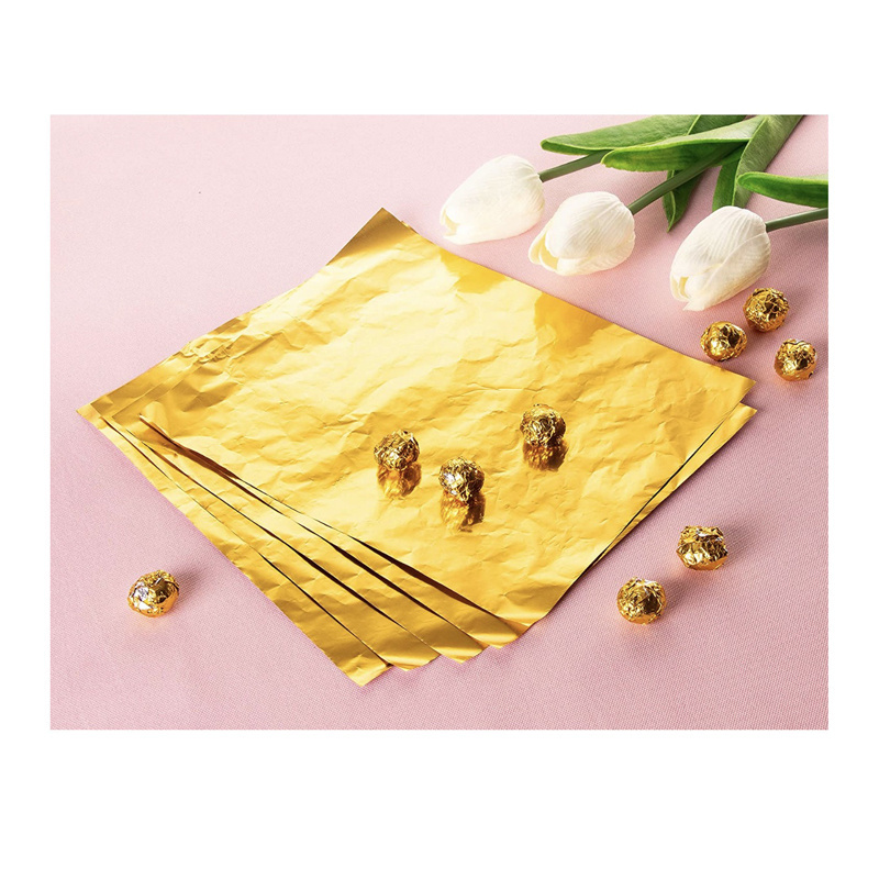 Food Grade Gold Aluminum Foil Food Grade Gold Color Chocolate Candy Food Packaging Wrapping Paper Laminated Aluminum Foil