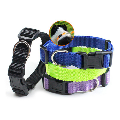 Wholesale Luxury Dog Collar with Buckle Solid Color Pet Training Dog Collar Waterproof Strap Pet Supplies Accessories