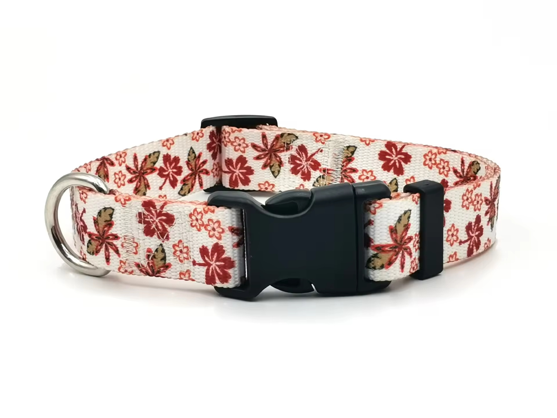 Custom Camouflage Personalized Luxury Sublimated Print Logo Flower Floral Big Large Adjustable Polyester Pet Dog Collar