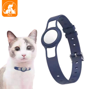 High Quality Anti Lost Cat Dog Collar Silicone Airtag Case Pet GPS Locator Tracker Protector Adjustable Cat Collar