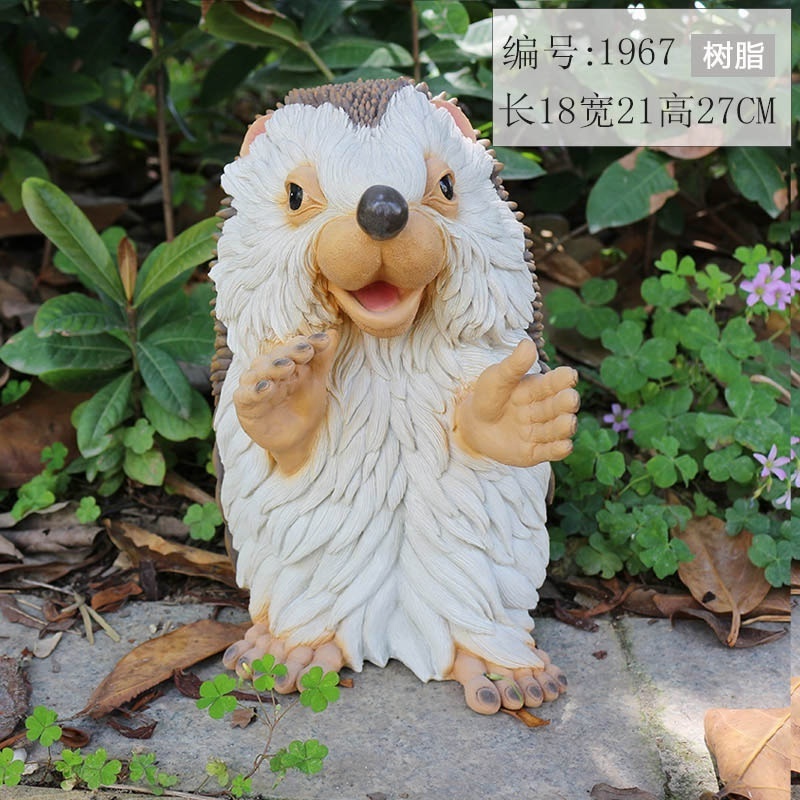 Garden decorative animal statues cute Egel figurine mini resin hedgehog with baby cute animal figurines garden hedgehog statue