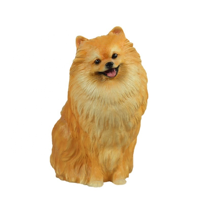 Hot selling  life size Pomeranian dog statues Dog lover gifts white animal dog figurine Mini Pomeranian Resin Puppy Statue